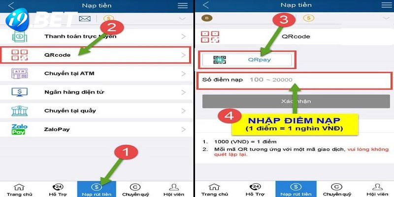 Nạp tiền qua ngân hàng là phương thức phổ biến tại i9bet